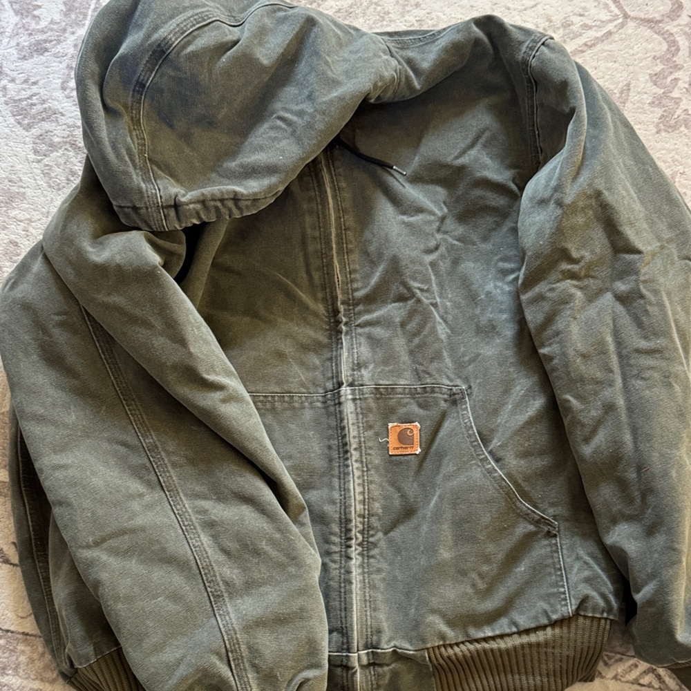 Carhartt Men's Green Hooded Jacket